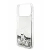 Guess для iPhone 17 Pro чехол Liquid Glitter Charms Hard Silver